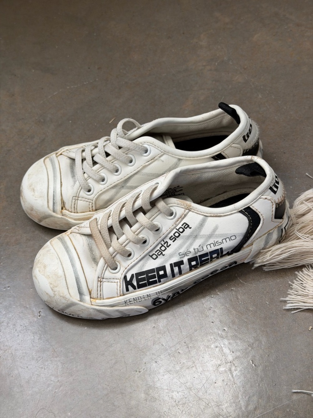 Zara White Slogan Sneakers